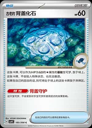 古老的背盖化石