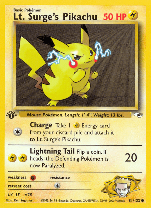 Lt. Surge's Pikachu [1st Edition]