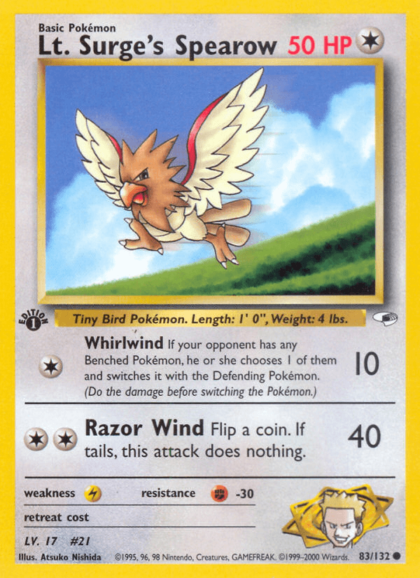 Lt. Surge's Spearow [1st Edition]