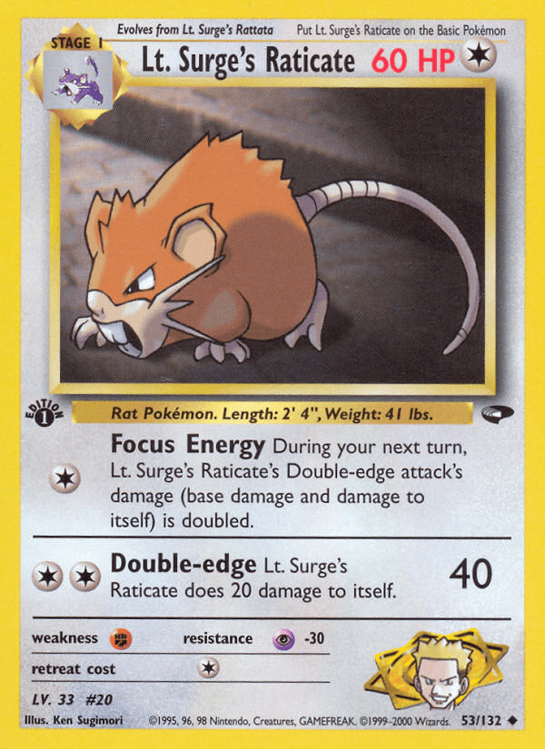 Lt. Surge's Raticate [1st Edition]