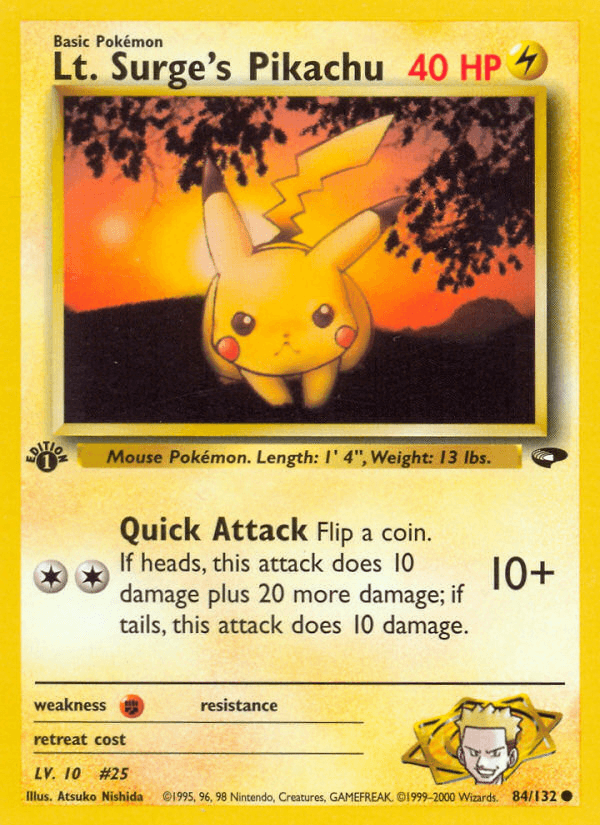 Lt. Surge's Pikachu [1st Edition]