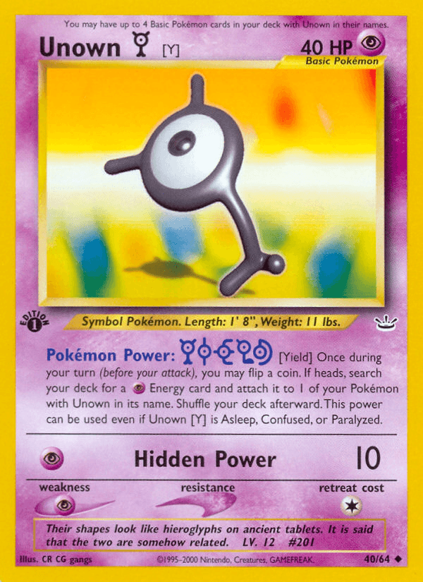 Unown [Y] [1st Edition]