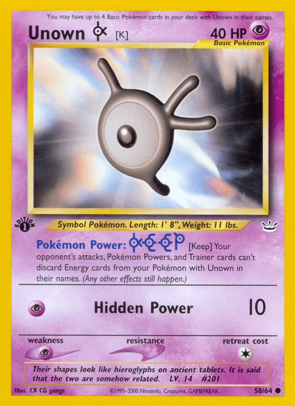 Unown [K] [1st Edition]