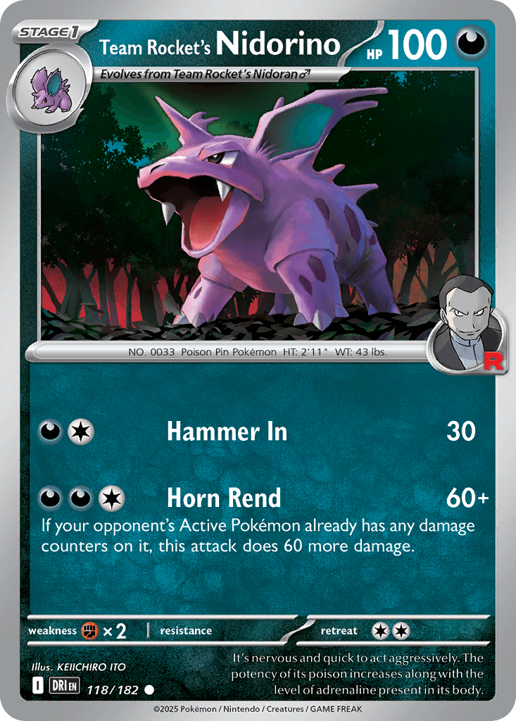Team Rocket's Nidorino [Reverse Holo]