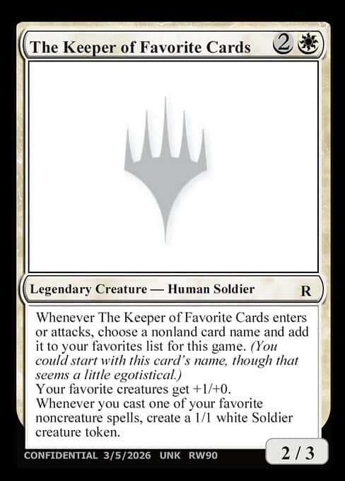 The Keeper of Favorite Cards