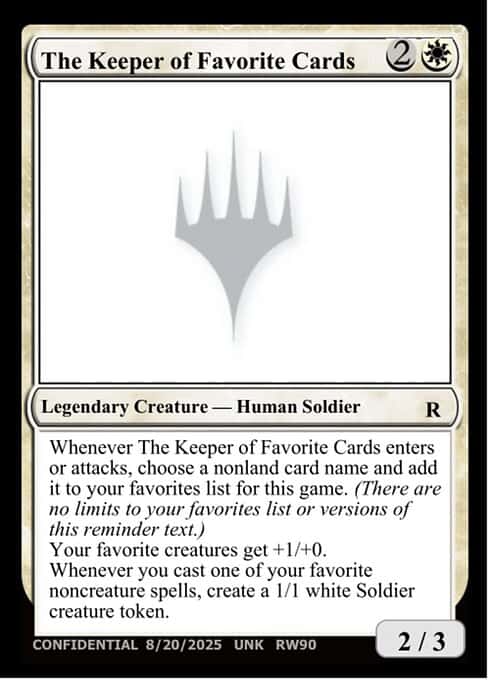 The Keeper of Favorite Cards