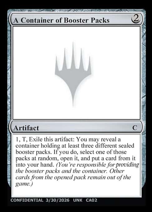A Container of Booster Packs